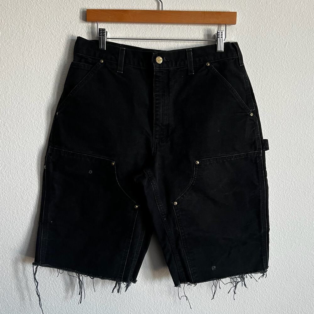 Carhartt black double knee work wear carpenter shorts